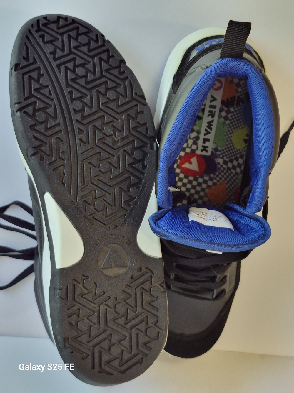 Black High-Top Sneakers- with Black and White Accent Soles - Picture 2 of 6